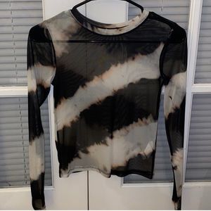 Bershka Mesh Tye Dye Long Sleeve